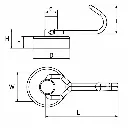 Neodymium Draaibare Haakmagneet (Draadhaak) - SNG-1 Serie