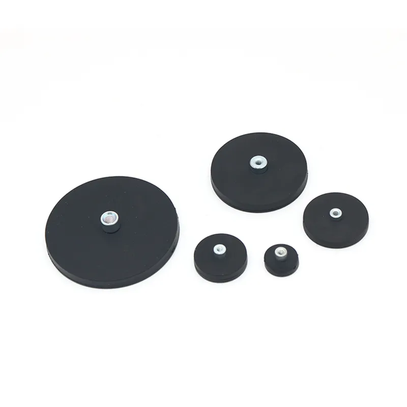 Rubber Beklede Neodymium Magneet met Draadbus - STD Serie
